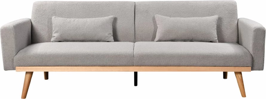 Krevat-sofë Panta, 3 vende, ngjyrë gri e çelët, 210x77x77 cm