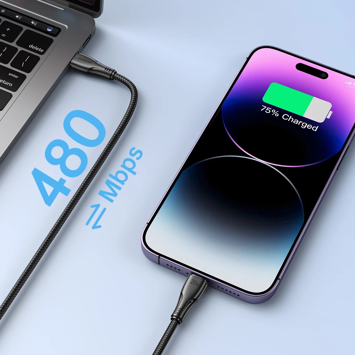 Kabllo Joyroom Surpass Series A11, USB-C në Lightning, 0.25m, 20W, e zezë