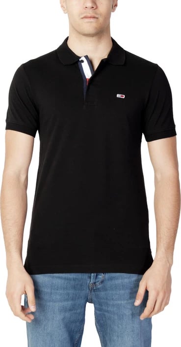 Maicë polo për meshkuj Tommy Hilfiger Jeans, e zezë