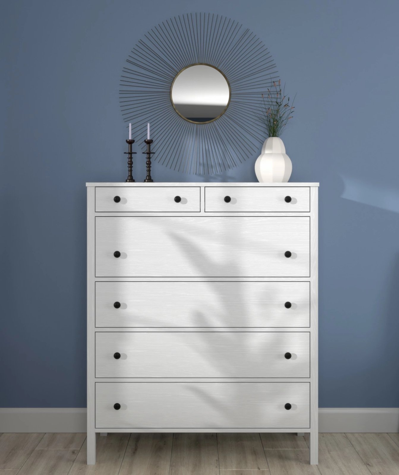 Komodë Hanah Home, FRN-20024, ngjyrë druri dhe e bardhë