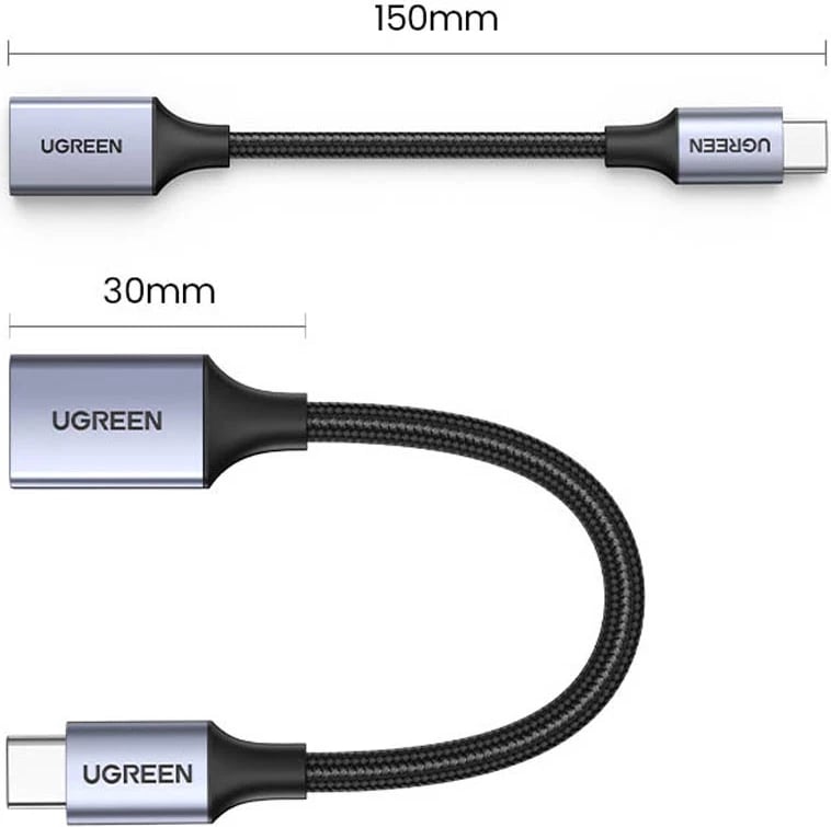 Kabllo adapter OTG Ugreen US378, 0.15m, i zi