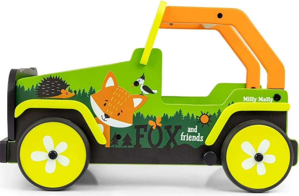 Ecëse druri, Viga, Explorer Fox and Friends, fren bllokues, hapësirë për lodra, 12-36 muaj, ngjyra sipas fotos