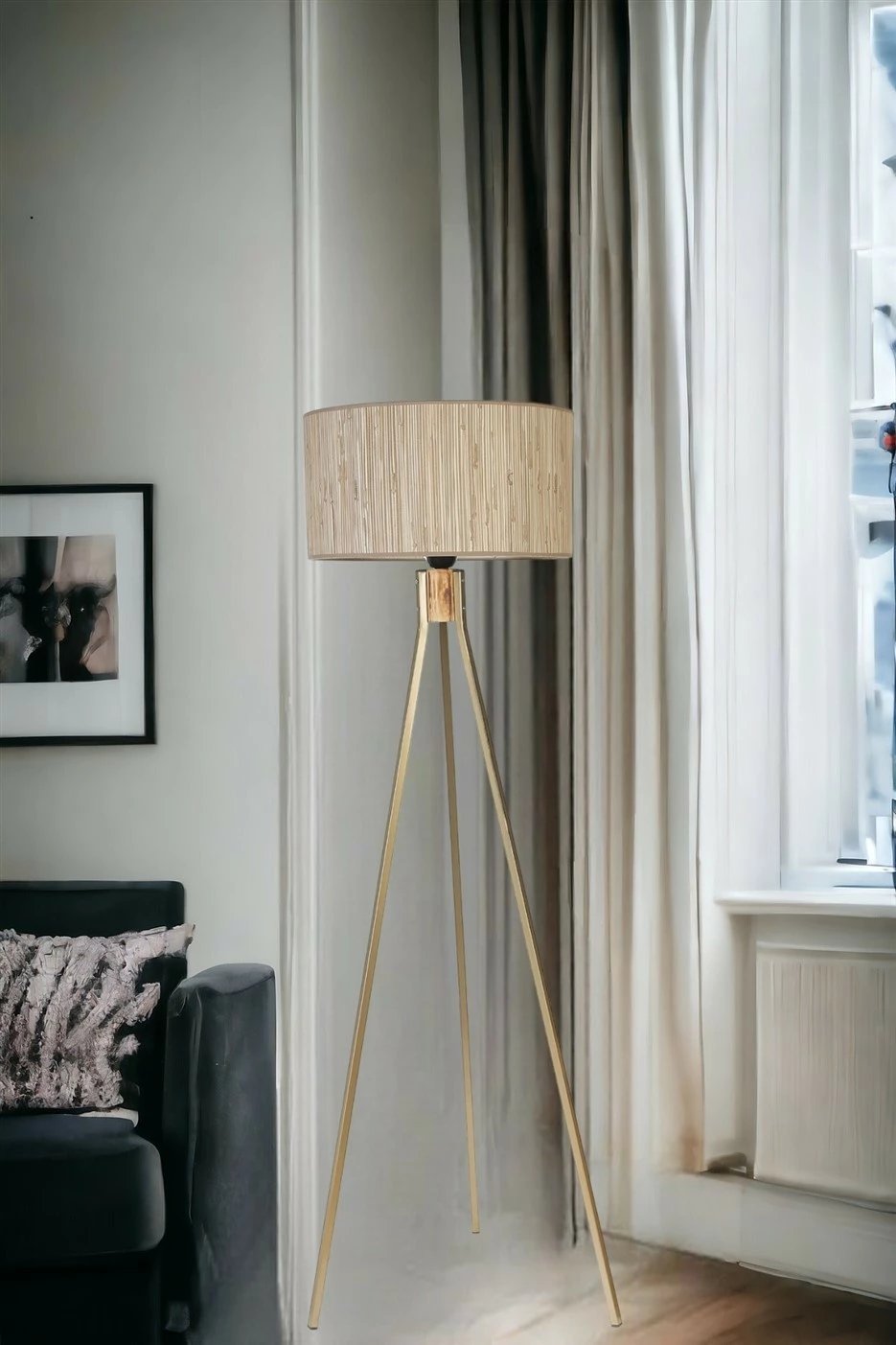 Llambë dyshemeje Opviq, ngjyrë lisi dhe ari, 8829-1