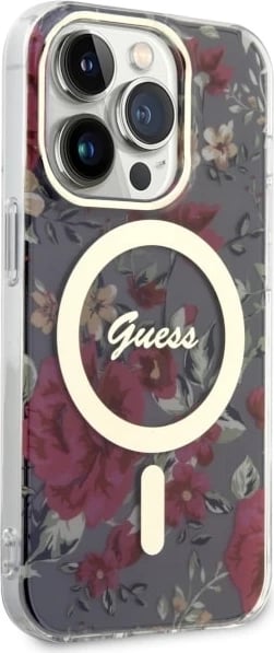 Mbështjellës Guess GUHMP14LHCFWSA për iPhone 14 Pro 6.1", Flower MagSafe, Gjelbër Mbështjellës Guess GUHMP14LHCFWSA për iPhone 14 Pro 6.1", Flower MagSafe, Gjelbër