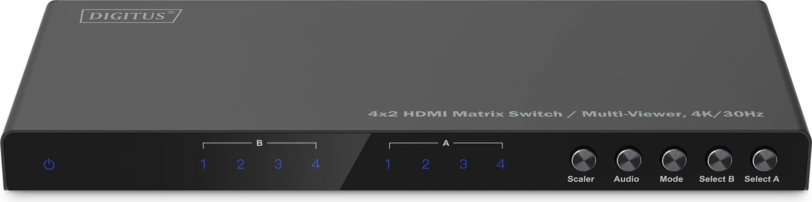 Switch HDMI Digitus 4x2 Matrix, 4K/30Hz, 4 hyrje, 2 dalje, i zi