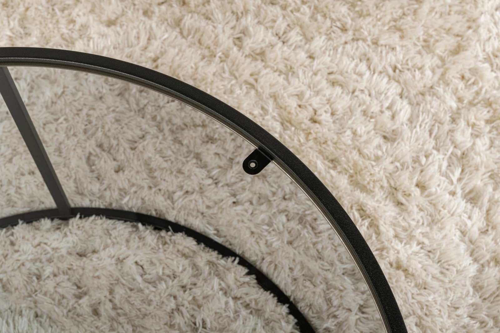 Tavolinë kafeje, xham i temperuar, kornizë metalike, e zezë-gri, 80cm