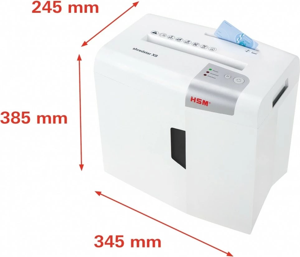 Makine shkatërruese dokumentesh HSM shredstar X8, 18L, prerje cross-cut, e bardhë