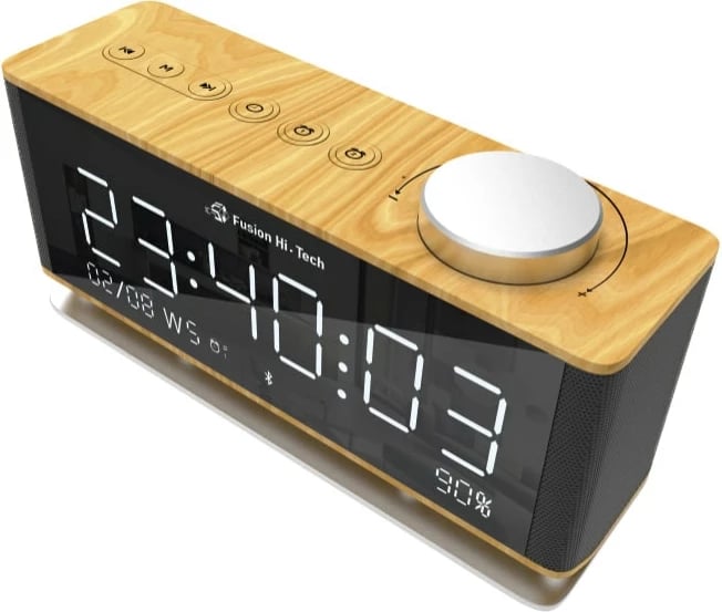 Orë Zgjuese Multifunksionale me Radio FM, 2 Alarma, Bluetooth, TF Card dhe Mikrofon AIWA CR-90BT