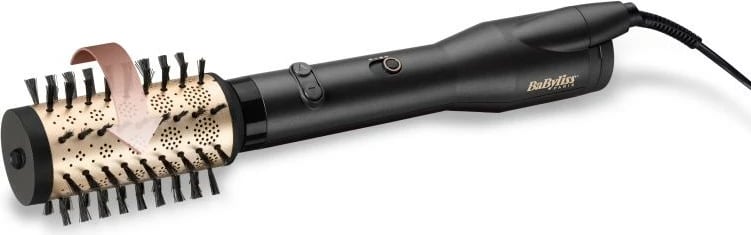 Furçë rrotulluese me ajër të nxehtë, BaByliss AS970E Big Hair Lustre, me jone, 4 aksesorë, e zezë/ari