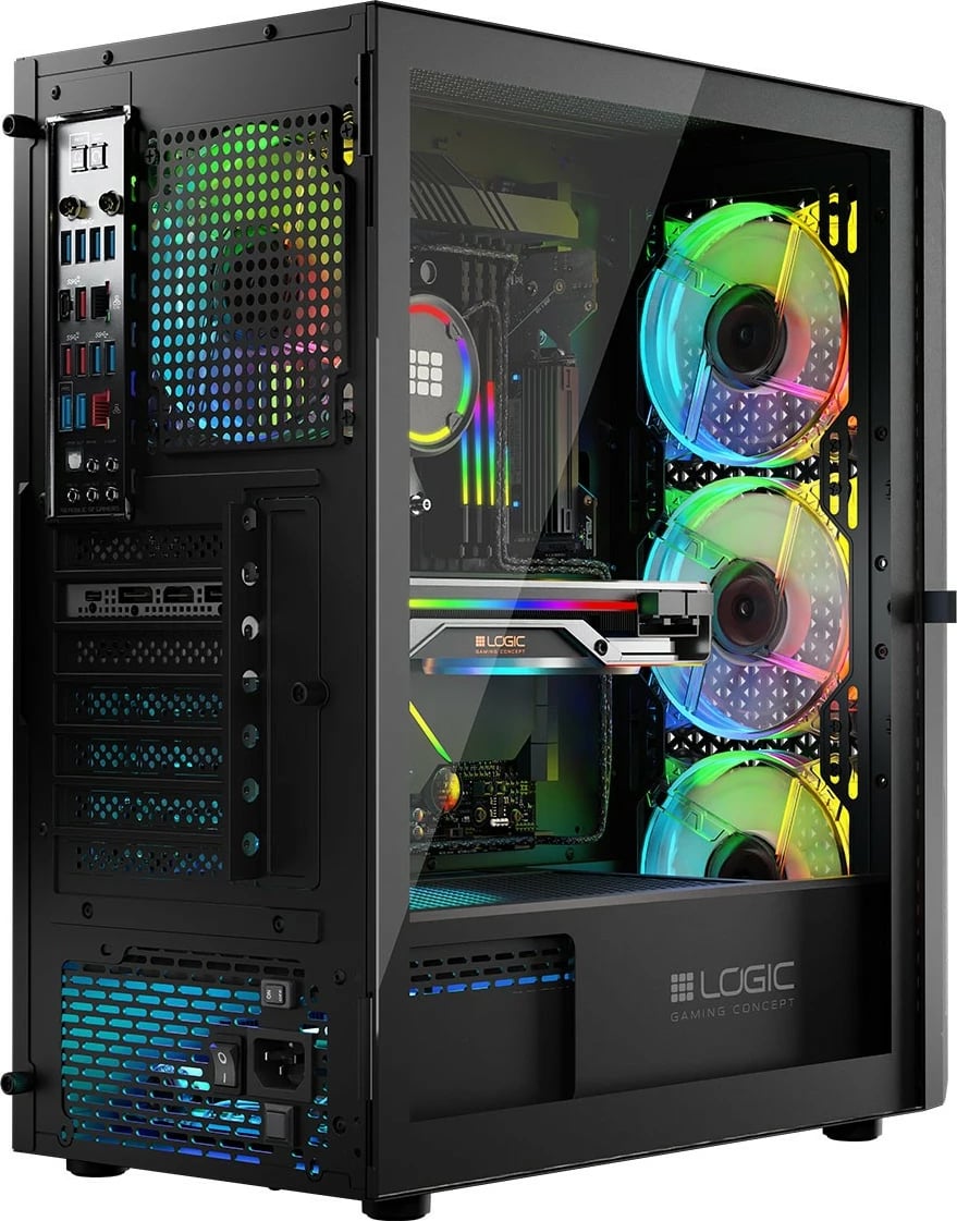 Kasë Logic Concept Aramis ARGB Midi Tower, ATX, e zezë Kasë Logic Concept Aramis ARGB Midi Tower, ATX, e zezë