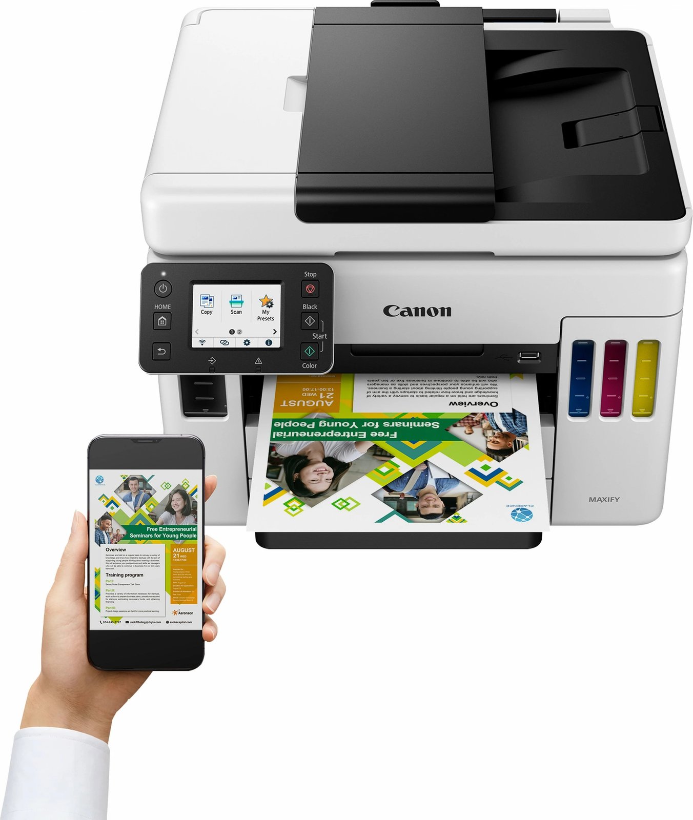 Printer Canon MAXIFY GX7050 MegaTank, Inkjet, Printim me ngjyra, 600 x 1200 DPI, A4, Printim direkt, Bardhë, Zi Printer Canon MAXIFY GX7050 MegaTank, Inkjet, Printim me ngjyra, 600 x 1200 DPI, A4, Printim direkt, Bardhë, Zi