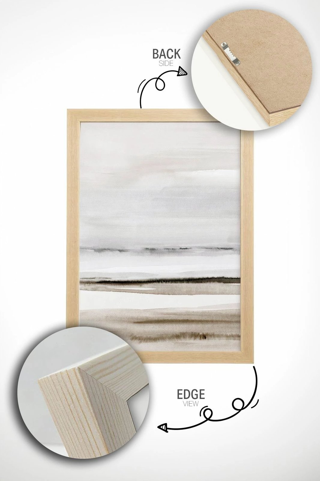 Pikturë dekorative me kornizë (2 copë), Wallity, Ersy2Lımodel23-Ahsap