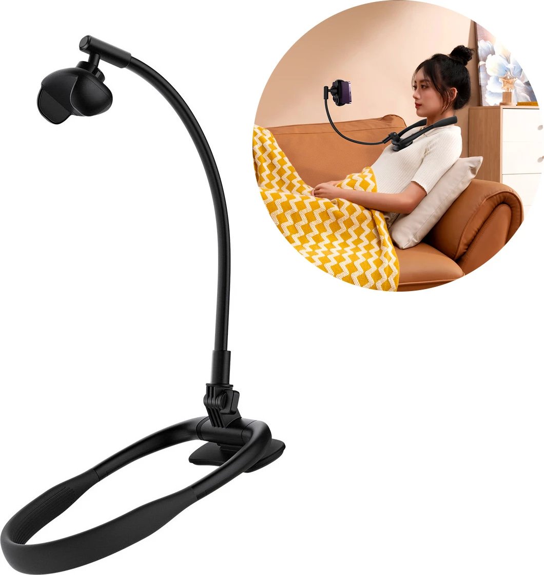 Mbajtës universal për qafë Baseus ComfortJoy Series, LUGB000001, për telefon, i zi