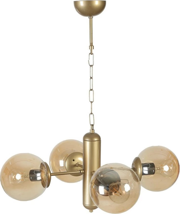 Llambë tavani Opviq Bankok, 4 llampa, ngjyrë qelqi amber dhe ari Llambë tavani Opviq Bankok, 4 llampa, ngjyrë qelqi amber dhe ari