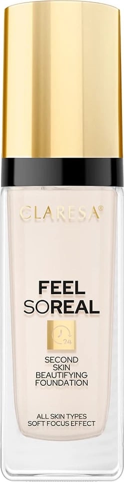 Fondatinë për femra Claresa Feel So Real Beautifying Face Foundation 02 Light, 30ml