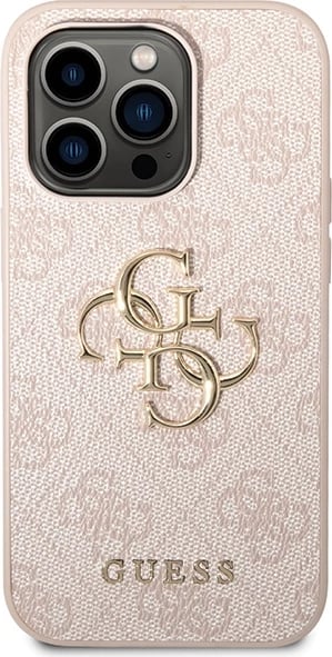 Mbështjellës Guess 4G Big Metal Logo për iPhone 15 Pro, Rozë