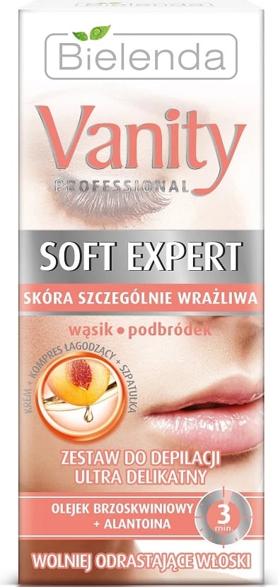 Set për depilim fytyre Bielenda Vanity Professional Soft Expert për femra, 15ml krem + 10ml kompresë