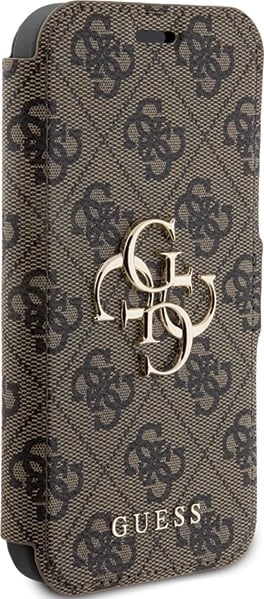 Mbështjellës Guess 4G Metal Logo për iPhone 15 Pro, kafe Mbështjellës Guess 4G Metal Logo për iPhone 15 Pro, kafe