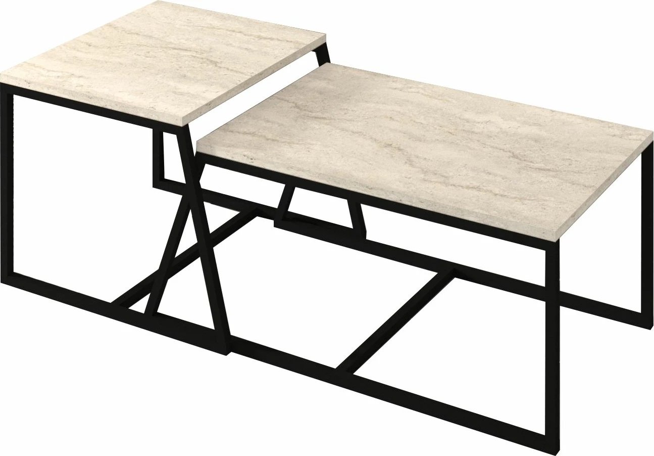 Tavolinë kafeje Skye Decor, minimaliste, ngjyrë travertin