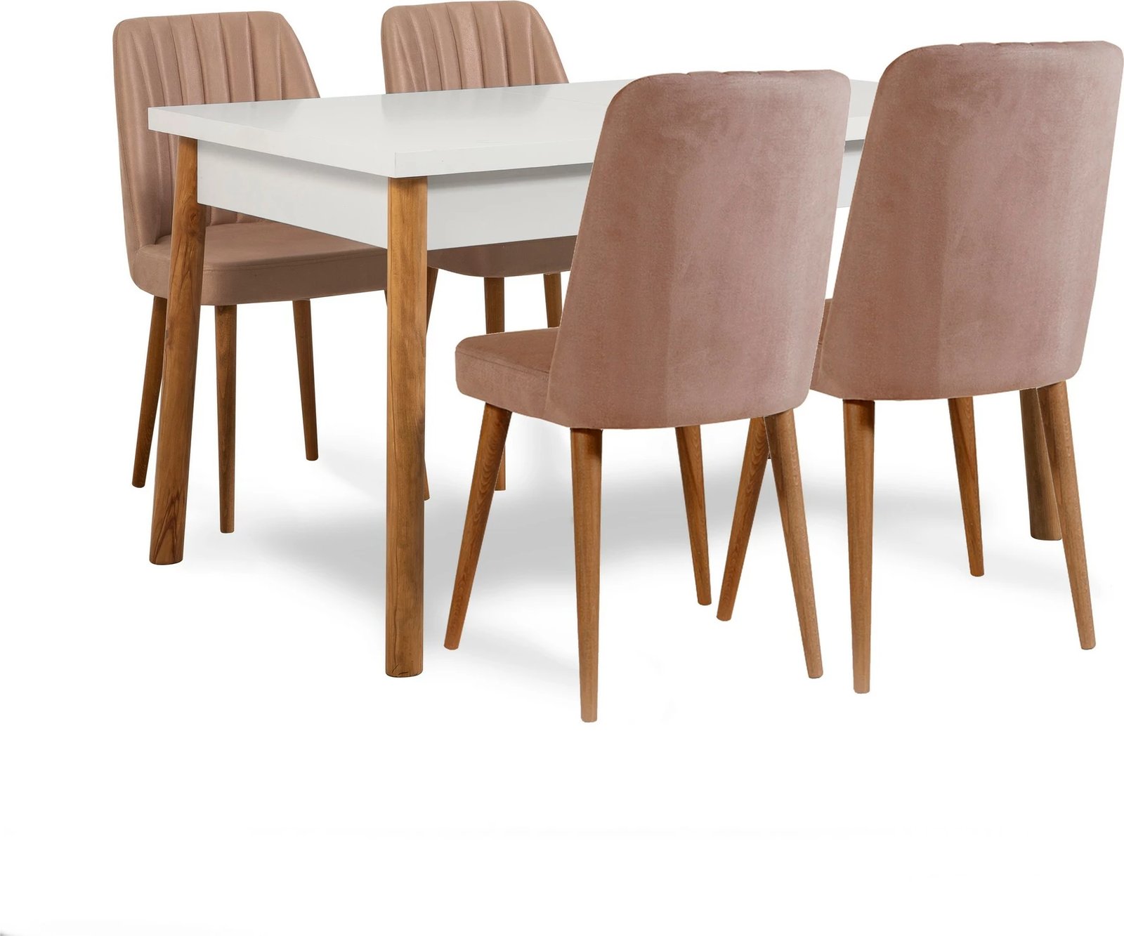 Tavolinë me karrige, set 6 pjesësh, Santiago, ngjyrë Atlantic-White Stone, e zgjatshme