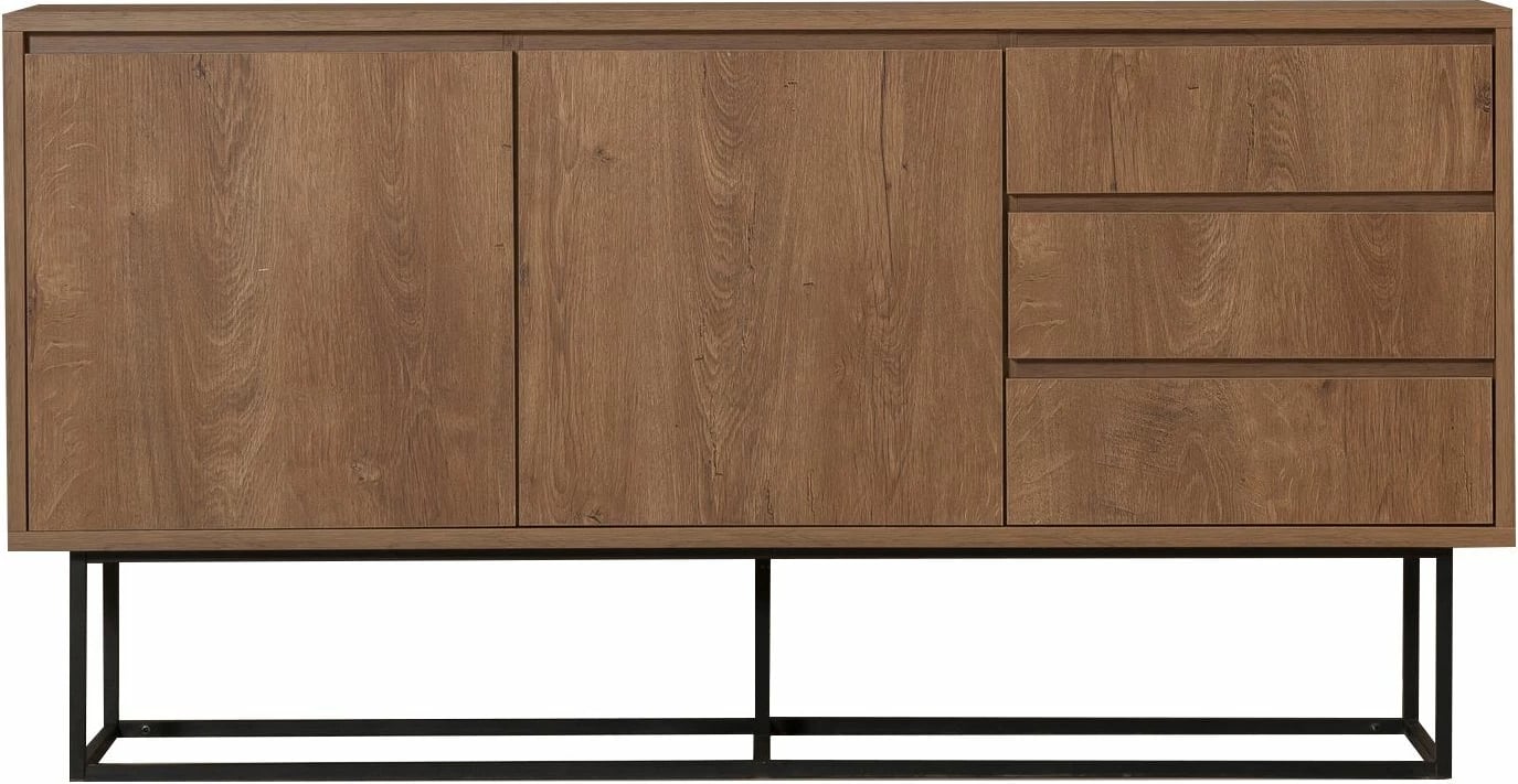 Konsolë moderne-industriale, ngjyrë arre dhe e zezë, Ruba