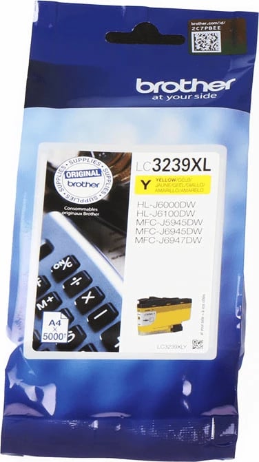 Kartutxh bojë, Brother LC-3239XLY, rendiment deri 5000 faqe, XL, e verdhë