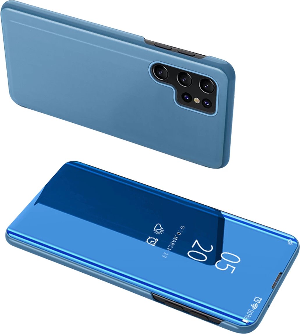 Mbështjellës Hurtel Clear View Case për Samsung Galaxy S24 Ultra, me kapak, Blu