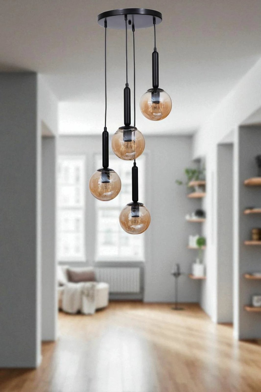 Llambë tavani Opviq, ngjyrë mjaltë dhe e zezë, 9058-4 Llambë tavani Opviq, ngjyrë mjaltë dhe e zezë, 9058-4