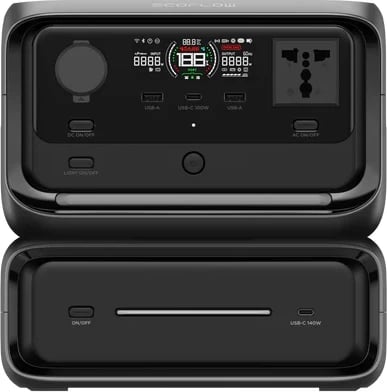 EcoFlow River 3 Max me kapacitet te baterise 572Wh perfshine River 3 Plus + bateri shtese 300