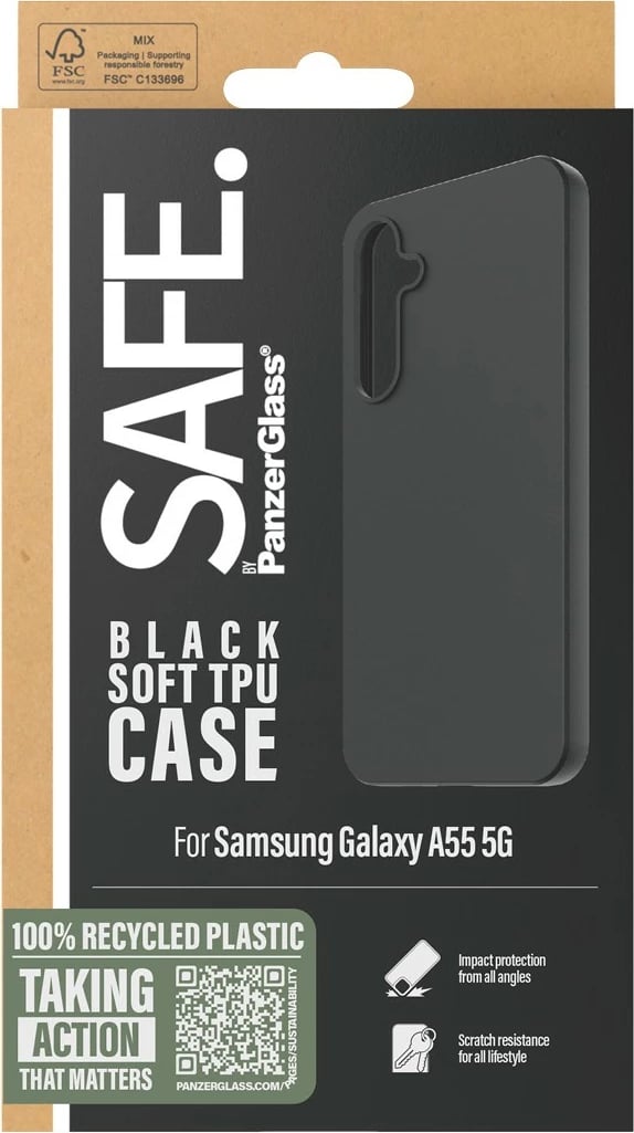 Mbështjellës PanzerGlass Samsung A55 5G, i zi