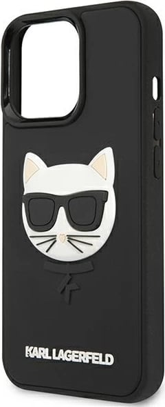 Mbështjellës Karl Lagerfeld Ikonik 3D Rubber për iPhone 13/13 Pro, 6.1", i zi