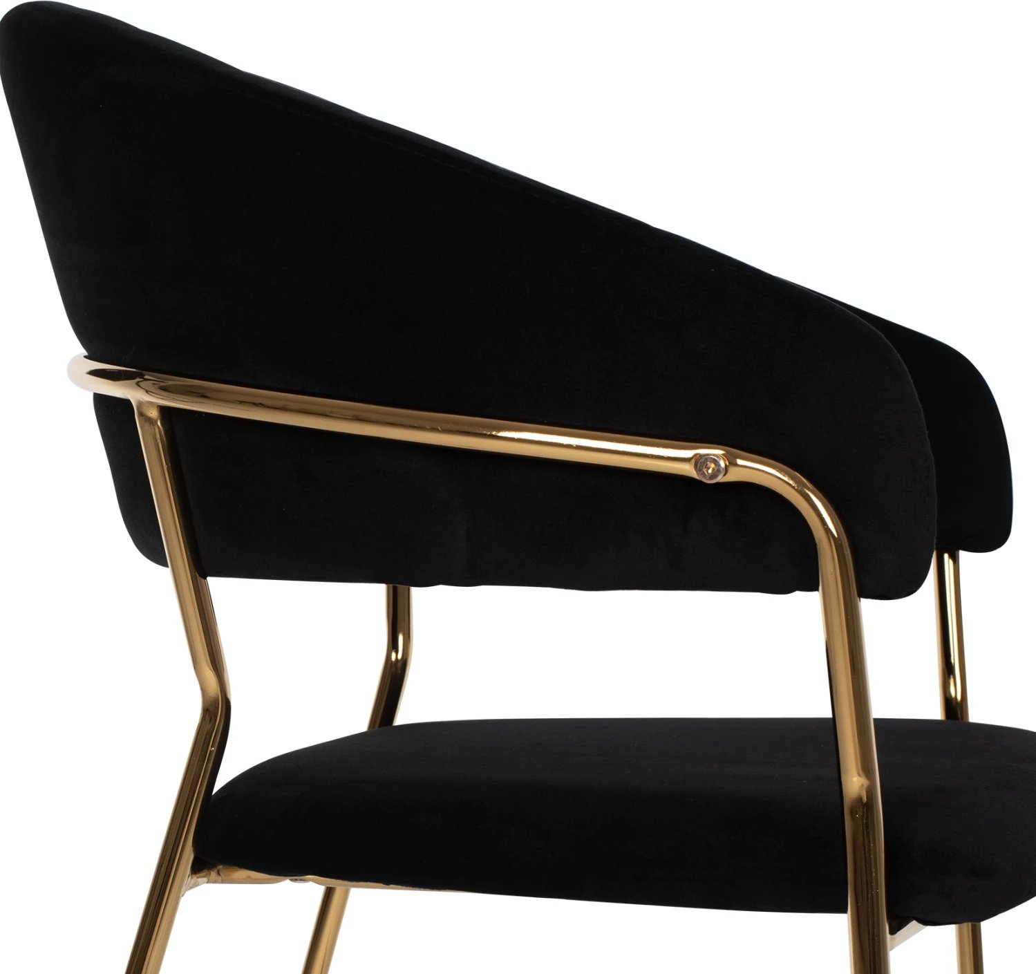 Karrige për bar THEODORE, FH8734.04, kadife e zezë, kornizë metali e artë, 60x55x100H cm., set prej 2 copë