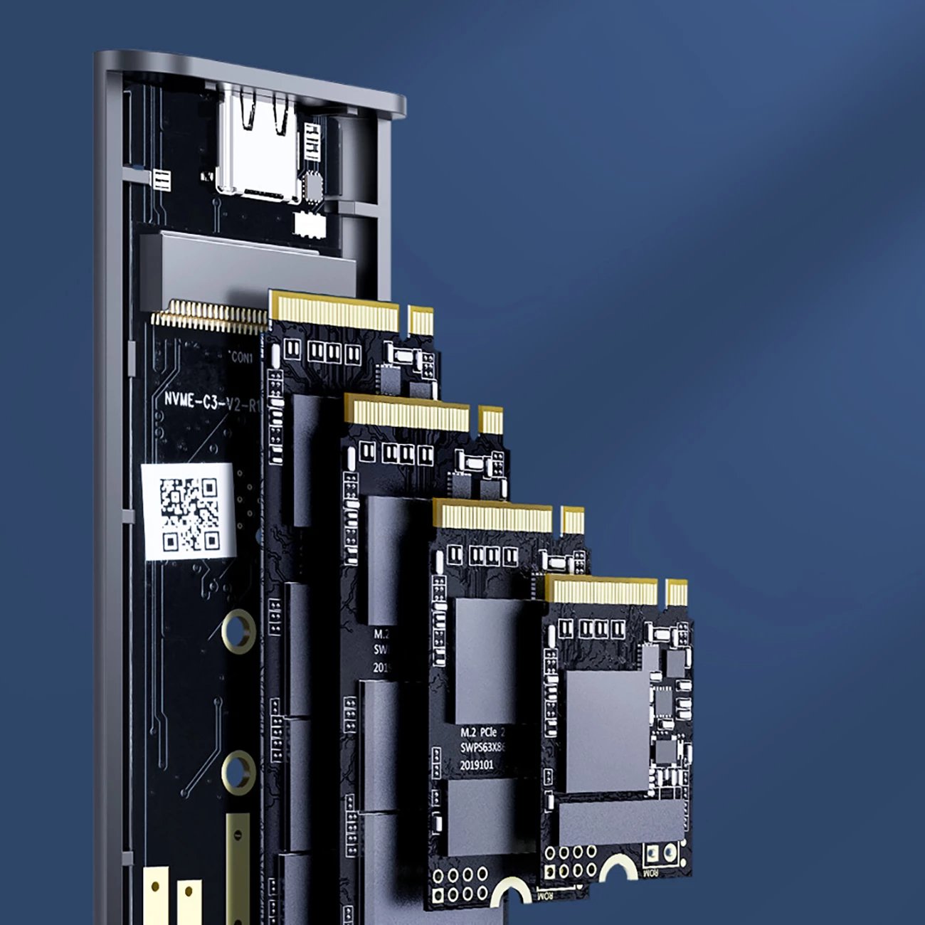 Kasë Orico AM2C3-G2 për M.2 NVMe, USB-C 3.2, Gri