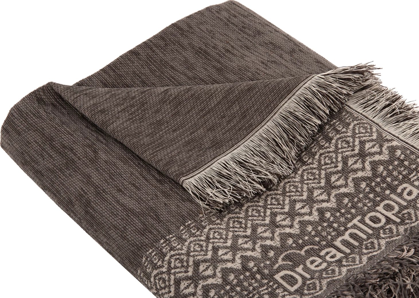 Mbulesë divani me franja DREAMTOPIA FH12163.08 ngjyrë kafe 245x170cm