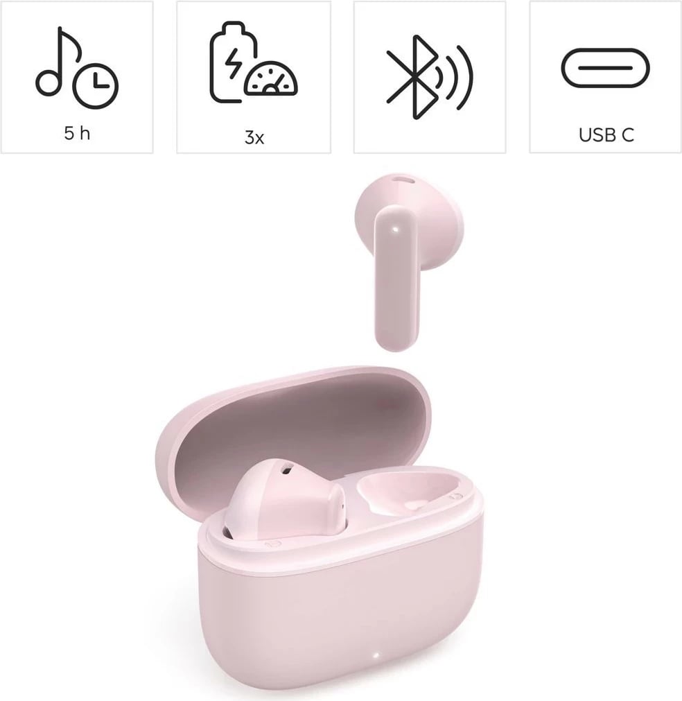 Kufje Hama True Wireless Freedom Light II, Bluetooth 5.3, rozë