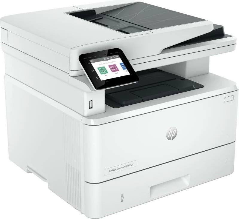 Printer shumëfunksional, HP, LaserJet Pro MFP 4102fdw (2Z624F#B19), laser mono, duplex, Wi‑Fi, Bluetooth, 250 fletë, e bardhë