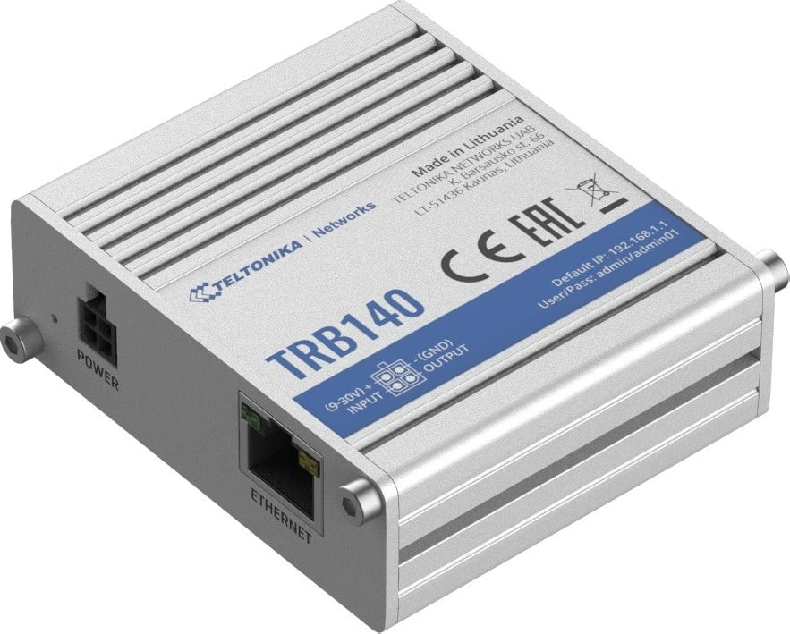 Gateway LTE Teltonika TRB140, Cat 4, PoE, USB, Aluminium