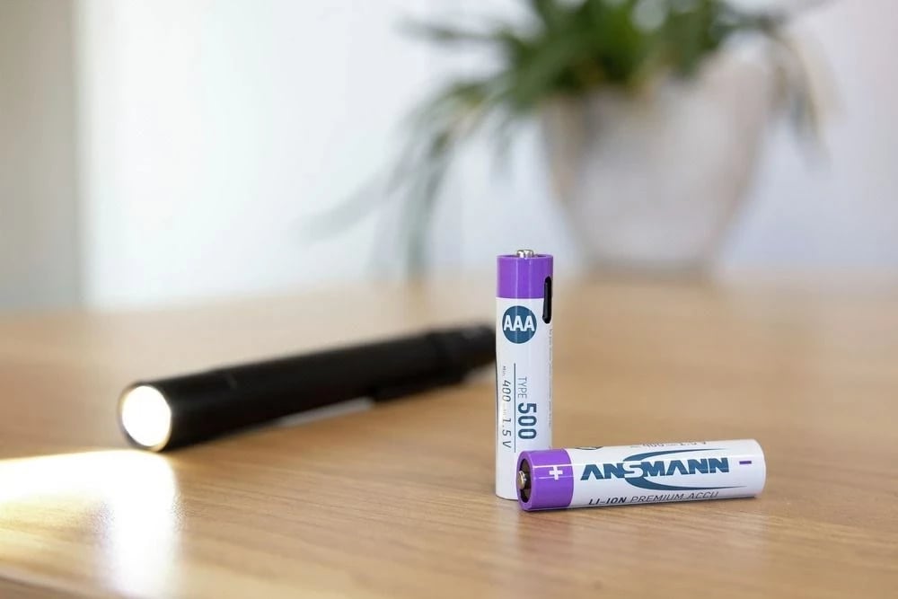 Bateri të rikarikueshme AAA ANSMANN 1311-0028, 500 mAh, Li-Ion, 1.5V, 4 copë, Bardhë