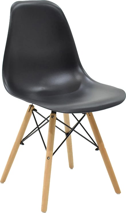 Tavolinë me karrige Natali-Julita set 5 copë, e zezë-natyrale, 120x80x76cm