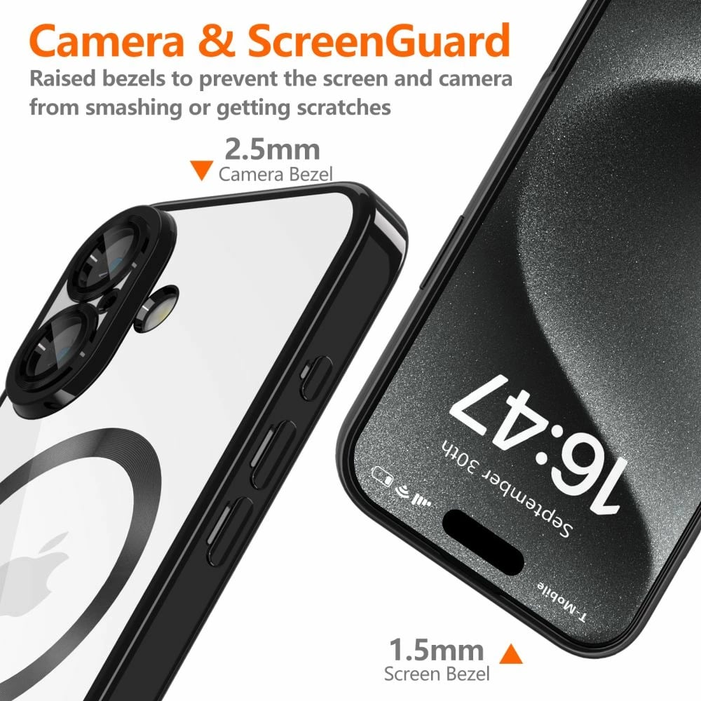 Mbështjellës Tech-Protect MagFlex për iPhone 16, MagSafe, i zi