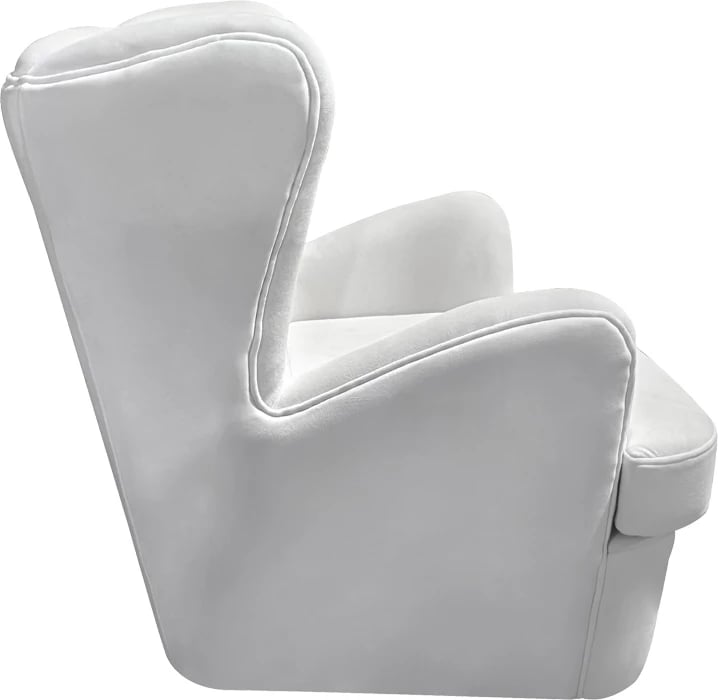 Fotel Regalo kadife, ngjyrë e bardhë, 75x88x85cm