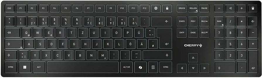 Tastierë wireless Cherry KW 9100 SLIM, full-size, Bluetooth/USB Type-C, e zezë