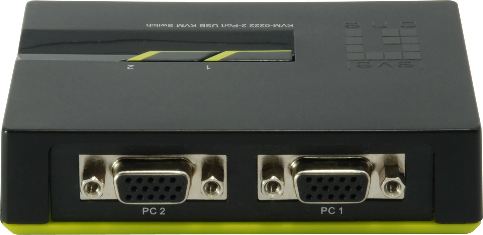 Switch KVM LevelOne 2-Port USB VGA, 2048 x 1536 pixels, Ngjyrë e zezë, e gjelbër
