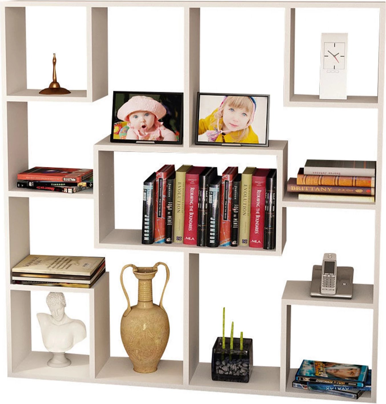 Bibliotekë melamine FH9029.01 e bardhë 120x22x123.6 cm