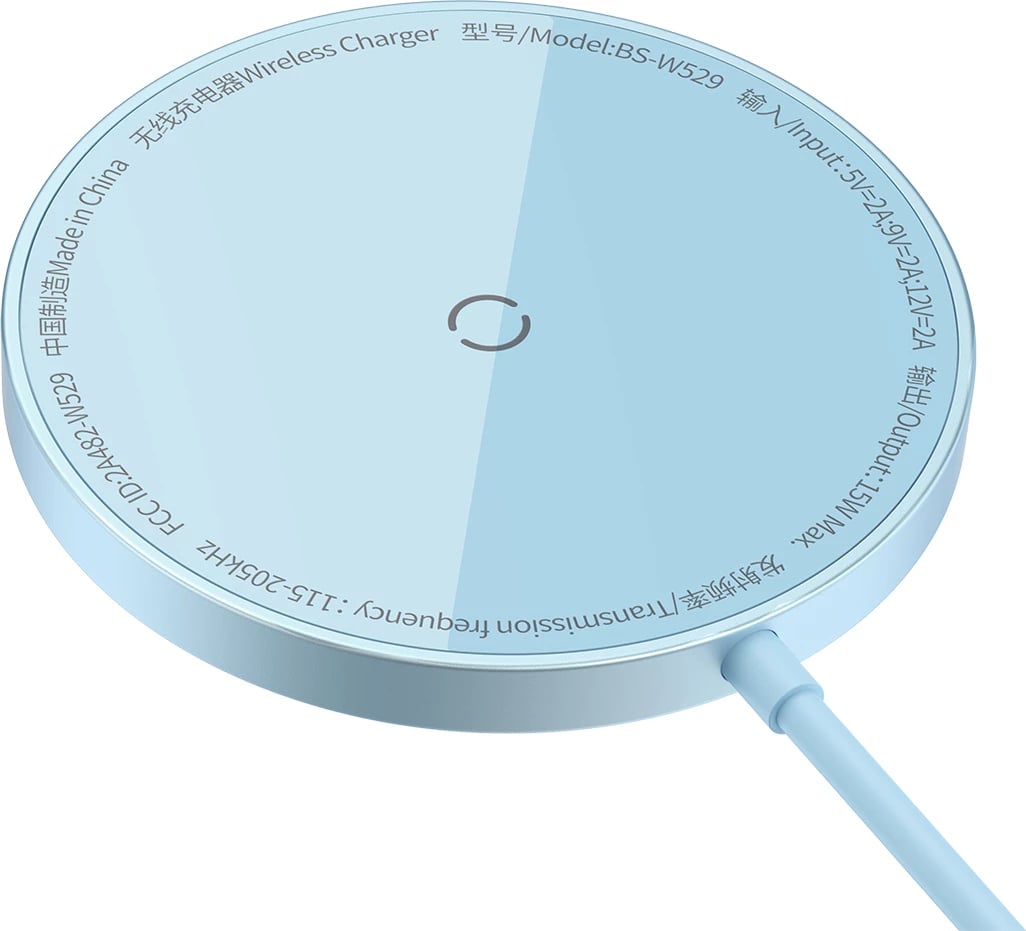 Karikues wireless Baseus Simple Mini3, MagSafe Qi, 15W, Blu Karikues wireless Baseus Simple Mini3, MagSafe Qi, 15W, Blu