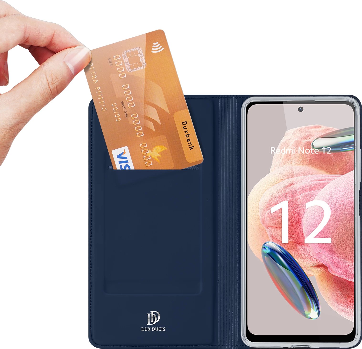 Mbështjellës Dux Ducis Skin Pro për Xiaomi Redmi Note 12, me kapak, portofol dhe qëndrim, Kaltër Mbështjellës Dux Ducis Skin Pro për Xiaomi Redmi Note 12, me kapak, portofol dhe qëndrim, Kaltër