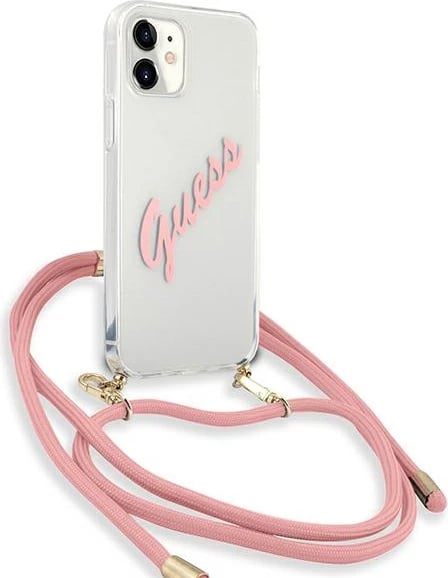 Mbështjellës Guess Script Vintage për iPhone 12 mini 5.4", Rozë