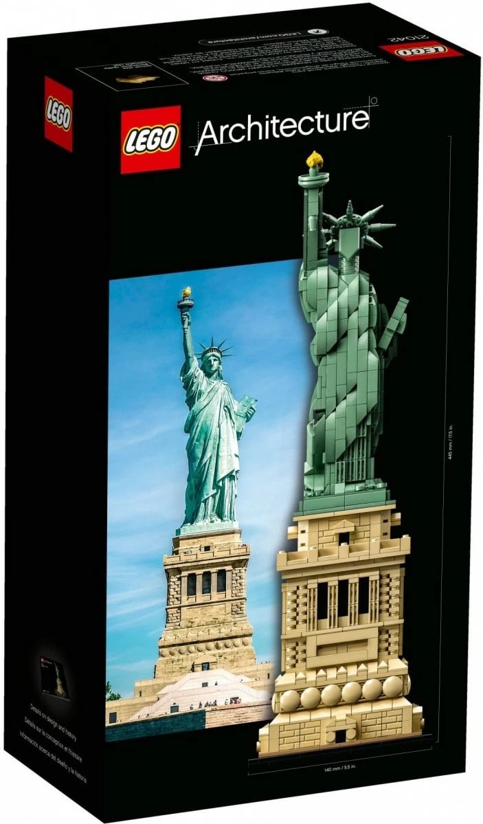 Set ndërtimi LEGO Architecture 21042 Statue of Liberty, 1685 pjesë, sand-green/bezhë