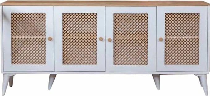 Konsol Skye Decor, ngjyrë e bardhë dhe lis, Goose