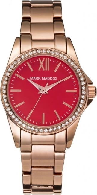 Orë dore MARK MADDOX MM3015-77 për meshkuj, e kuqe